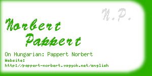 norbert pappert business card